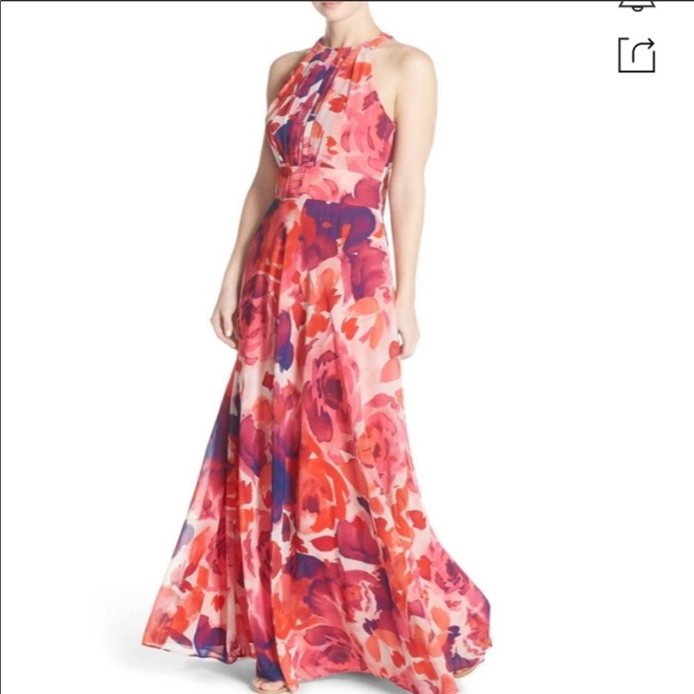 Eliza J Floral printed halter dress